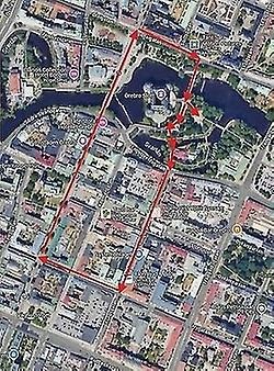 Karta 1 maj, Socialdemokraterna, Örebro kommun, marschväg